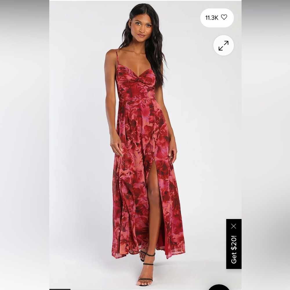 Lulus Beautiful Soul Floral maxi dress